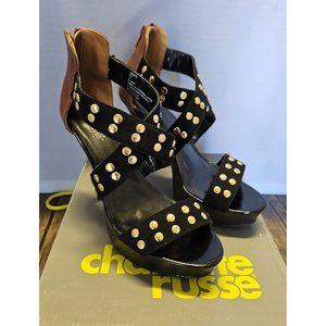 Charlotte Russe Charm Black Heels Size 7